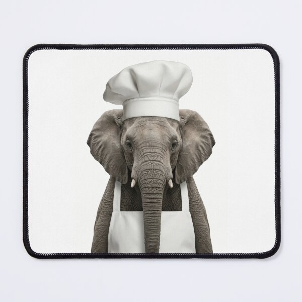 Item preview, Funny African Elephant Chef Realistic Animal Cooking Humor Art designed and sold by LazyOwlStore.