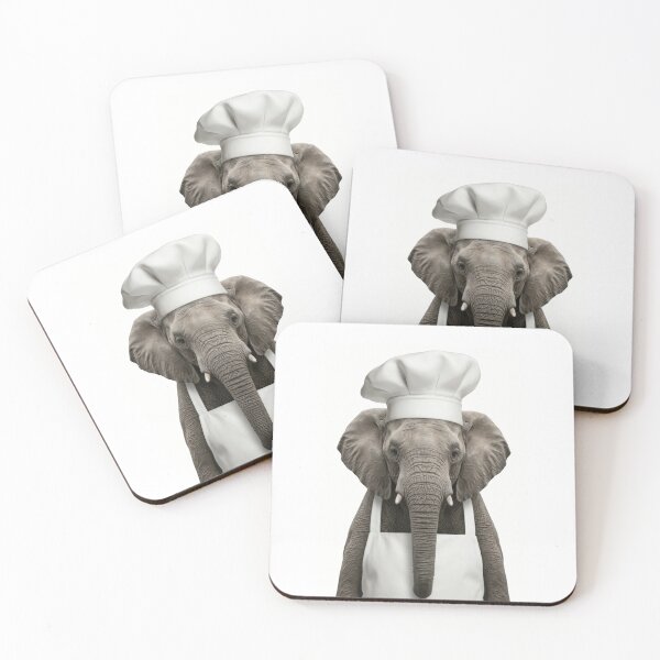Item preview, Funny African Elephant Chef Realistic Animal Cooking Humor Art designed and sold by LazyOwlStore.
