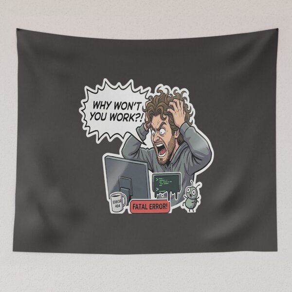 Item preview, Why Wont You Work? - Funny Programmer Frustration Sticker designed and sold by islam gamal.
