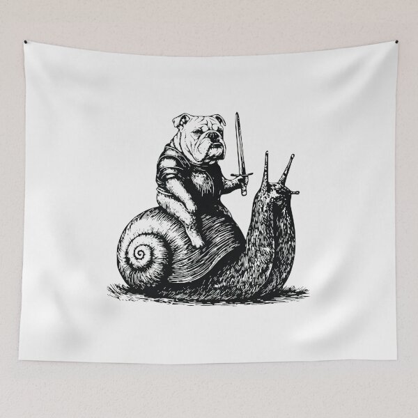 Item preview, Armored Bulldog Riding Snail Knight Sword designed and sold by SoyLamderma.