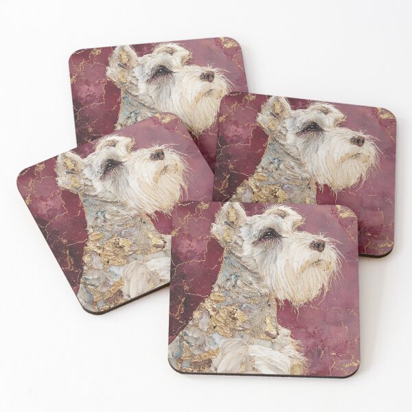 Item preview, White Schnauzer with Gold Accents designed and sold by lautir.