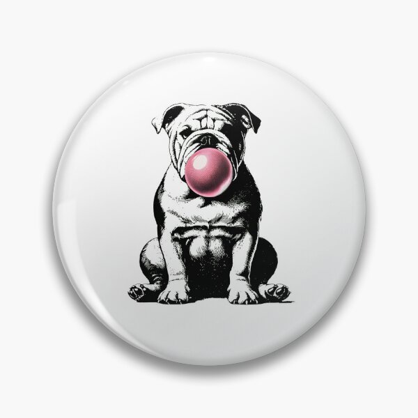 Item preview, Bulldog Blowing Pink Bubble Gum Tattoo Style designed and sold by SoyLamderma.