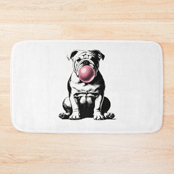 Item preview, Bulldog Blowing Pink Bubble Gum Tattoo Style designed and sold by SoyLamderma.