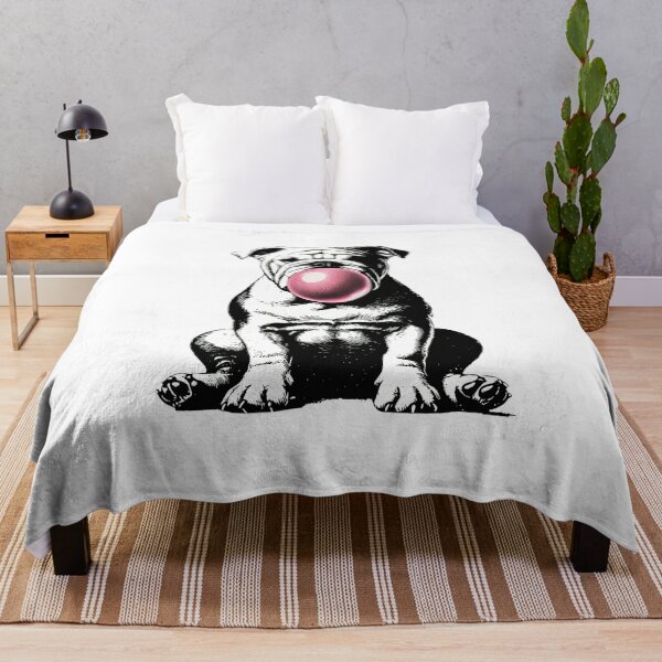 Item preview, Bulldog Blowing Pink Bubble Gum Tattoo Style designed and sold by SoyLamderma.