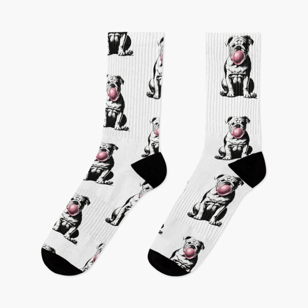 Item preview, Bulldog Blowing Pink Bubble Gum Tattoo Style designed and sold by SoyLamderma.