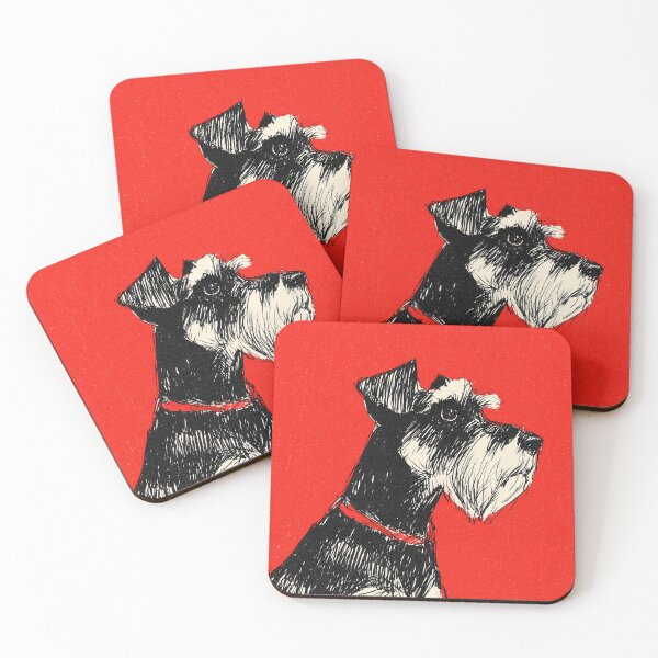 Item preview, Schnauzer on Vibrant Red Background designed and sold by lautir.
