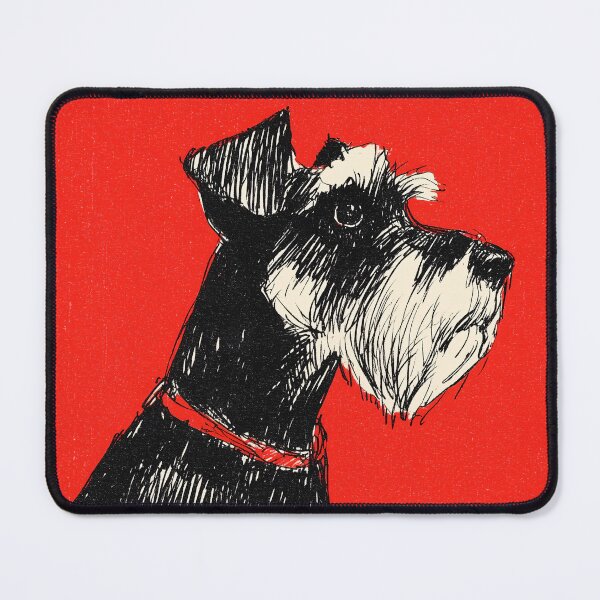 Item preview, Schnauzer on Vibrant Red Background designed and sold by lautir.