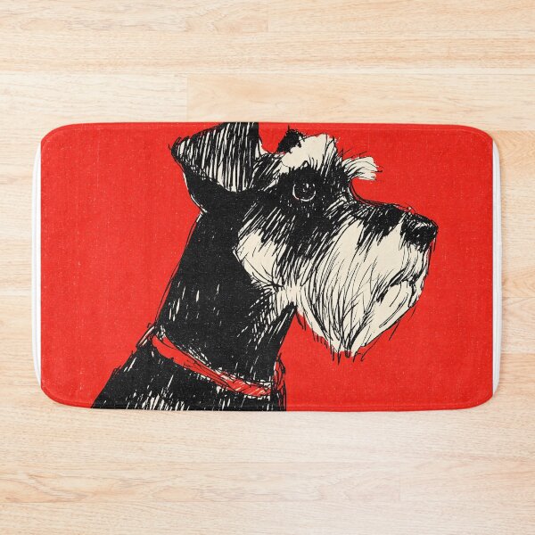Item preview, Schnauzer on Vibrant Red Background designed and sold by lautir.