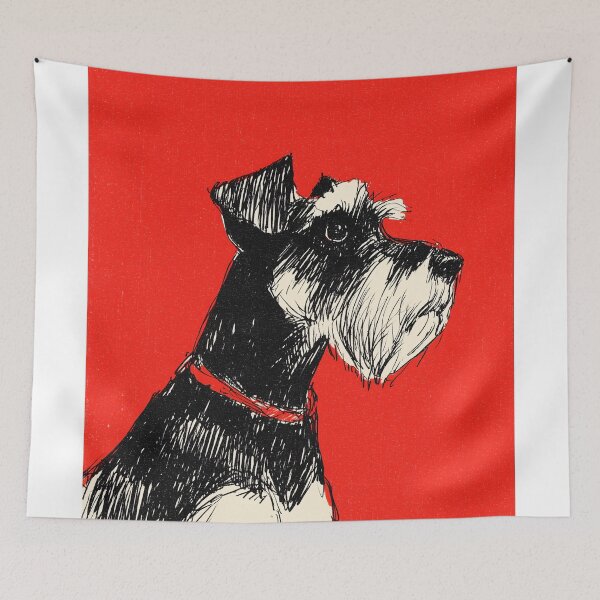 Item preview, Schnauzer on Vibrant Red Background designed and sold by lautir.