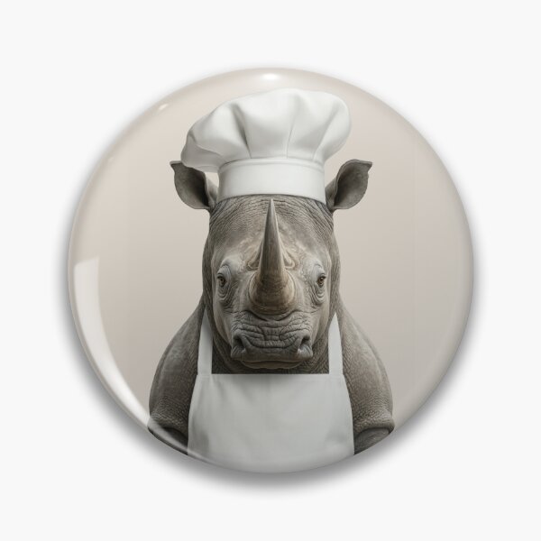 Item preview, Funny Rhinoceros Chef Realistic Animal Cooking Humor Art designed and sold by LazyOwlStore.