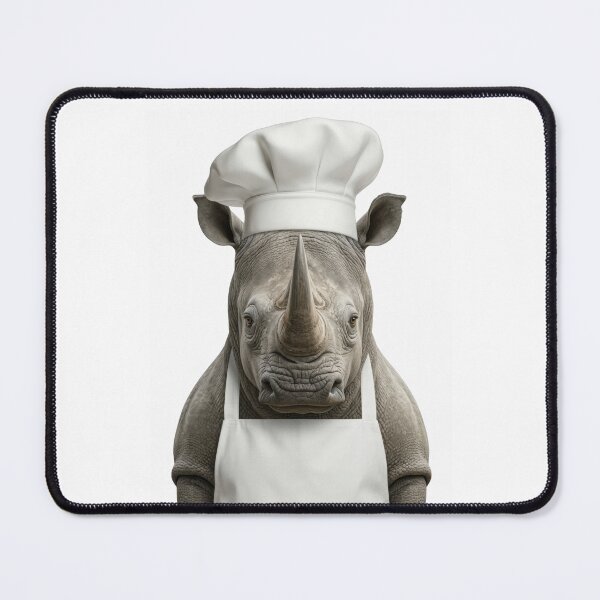 Item preview, Funny Rhinoceros Chef Realistic Animal Cooking Humor Art designed and sold by LazyOwlStore.