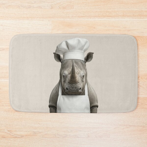 Item preview, Funny Rhinoceros Chef Realistic Animal Cooking Humor Art designed and sold by LazyOwlStore.