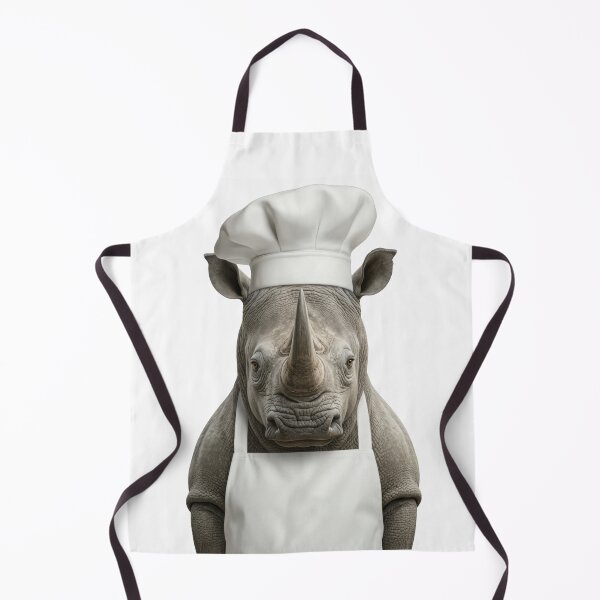 Item preview, Funny Rhinoceros Chef Realistic Animal Cooking Humor Art designed and sold by LazyOwlStore.