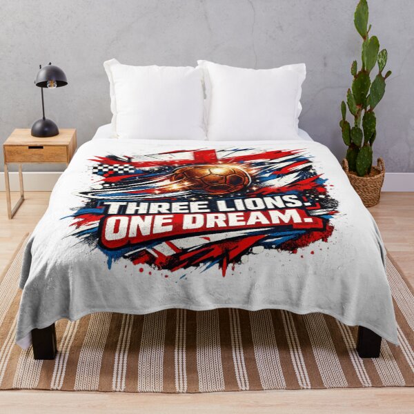 Item preview, England World Cup Streetwear Football Design | Three Lions One Dream | England Fan Tee designed and sold by bazstees54.