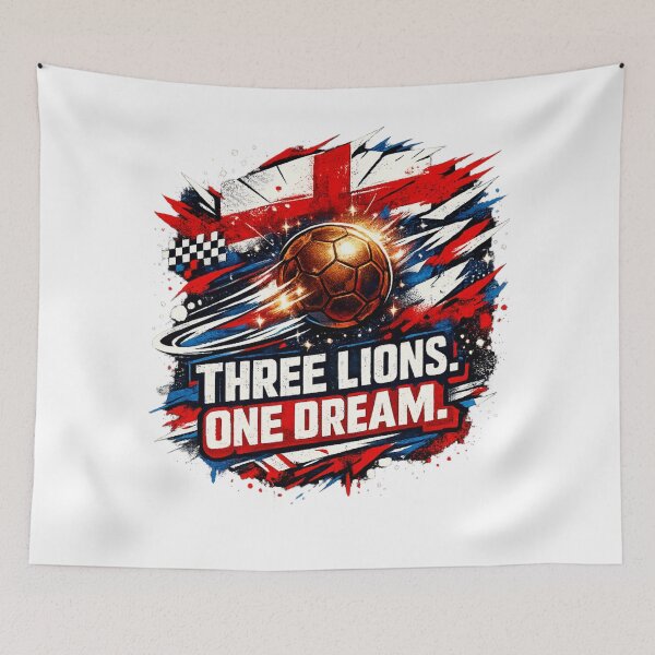 Item preview, England World Cup Streetwear Football Design | Three Lions One Dream | England Fan Tee designed and sold by bazstees54.