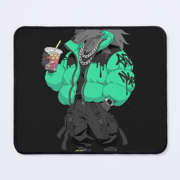 Item preview, Cool Wolf Streetwear Mint Green Puffer Jacket Anime designed and sold by zegistor ☑️⭐⭐⭐⭐⭐.