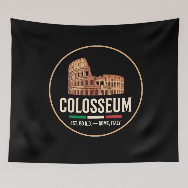 Item preview, Colosseum Rome Italy - Established 80 A.D. Luxury Travel Emblem designed and sold by Canvas Vibe Studio.
