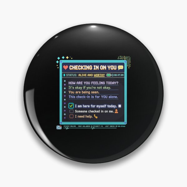 Item preview, Checking In On You: Pixel Art Mental Health Graphic designed and sold by artlife4.