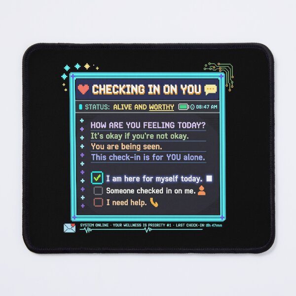 Item preview, Checking In On You: Pixel Art Mental Health Graphic designed and sold by artlife4.