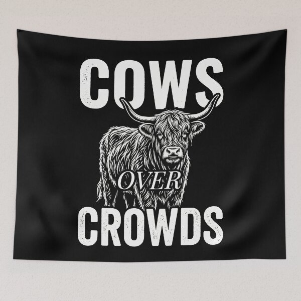 Item preview, Cows Over Crowds Highland Cow Animal Lover Introvert Farm Life designed and sold by SofenArt.