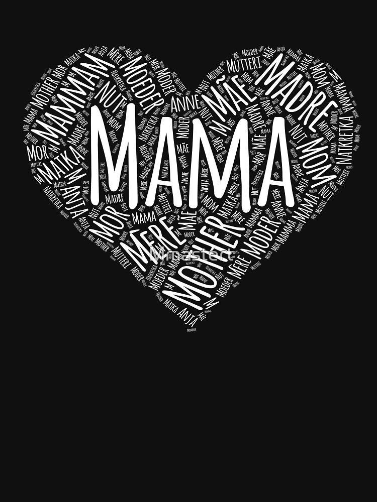 MAMA in foreign Languages WORD ART HEART FORM, Best Mom Gift Tee Poster  for Sale by Mmastert