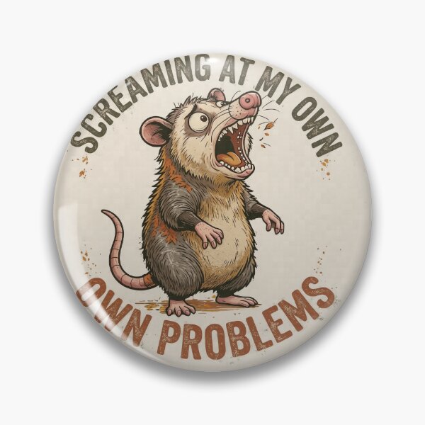 Item preview, Funny Screaming Opossum At My Own Problems Retro designed and sold by  Bold Border Studio..