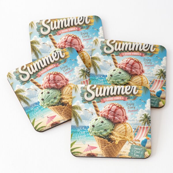 Item preview, Summer Ice Cream Delight | Tropical Vibes Artwork designed and sold by Sticleg.