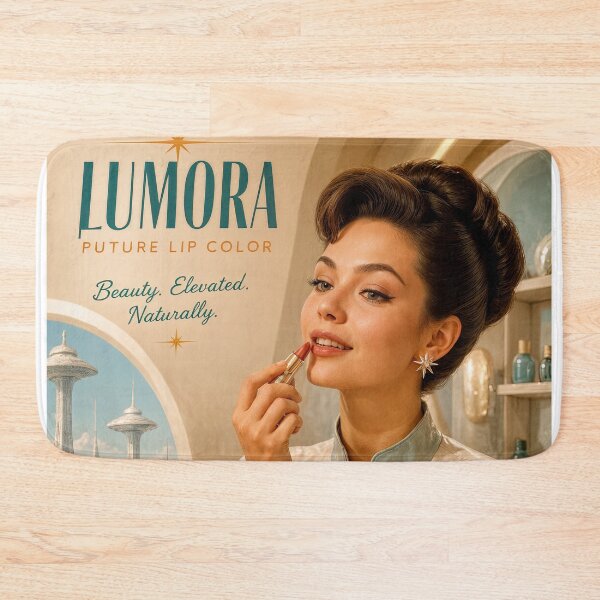 Item preview, Wall Art - Postcard - Lumora – Retro‑Futuristic Beauty designed and sold by ForeverPrintsOK.