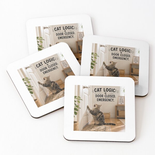 Item preview, Cat Logic Door Closed Emergency designed and sold by LovelyCatGalaxy.
