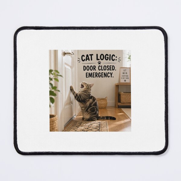 Item preview, Cat Logic Door Closed Emergency designed and sold by LovelyCatGalaxy.