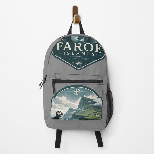 Item preview, Faroe Islands Misty Sea Cliffs Puffin Nordic Travel Badge designed and sold by ArtsyExplorer.
