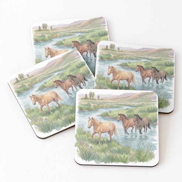 Item preview, Vintage Wild Horses Shirt Retro Western Graphic Tee Nature Lover Cowboy Aesthetic Landscape Shirt designed and sold by LessIsLoud.