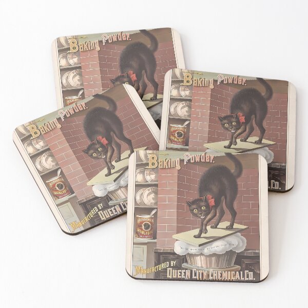 Item preview, Vintage Baking Powder Label | Cat Art designed and sold by GammaRay.