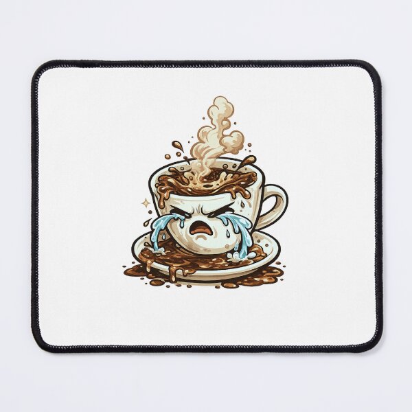 Item preview, Dramatic Coffee Cup Crying Into Itself – Bold Expressive Warm Cartoon Illustration designed and sold by OnPointOutfits.