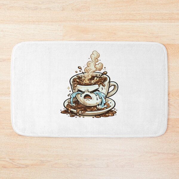 Item preview, Dramatic Coffee Cup Crying Into Itself – Bold Expressive Warm Cartoon Illustration designed and sold by OnPointOutfits.