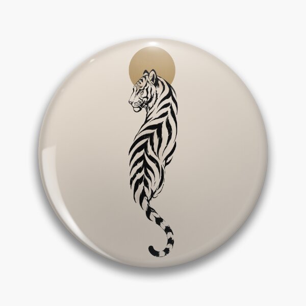 Item preview, Tiger Art Print | Japanese Style Tiger Illustration with Golden Sun designed and sold by MonNoir.