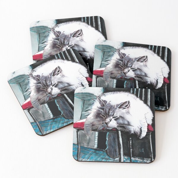 Item preview, Cozy Longhair Cat Napping on Chair designed and sold by Paolo-Bandal.