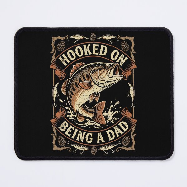 Item preview, Hooked On Being A Dad Vintage Bass Fishing Father's Day designed and sold by TeNovaStudio.