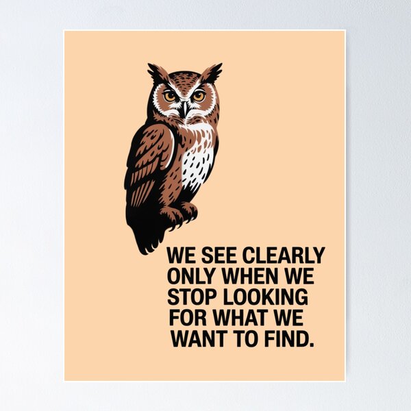 Item preview, Banksy Owl - We see clearly only when we stop looking for what we want to find. designed and sold by 123ks.