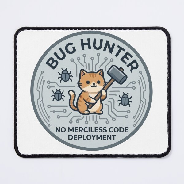Item preview, Funny Programmer Gift Bug Hunter Cat No Merciless Code  Deployment QA Engineer Shirt Developer Cat Gift designed and sold by Dev Mode.