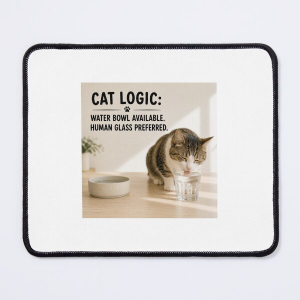 Item preview, Cat Logic Water Bowl Available Human Glass Preferred designed and sold by LovelyCatGalaxy.