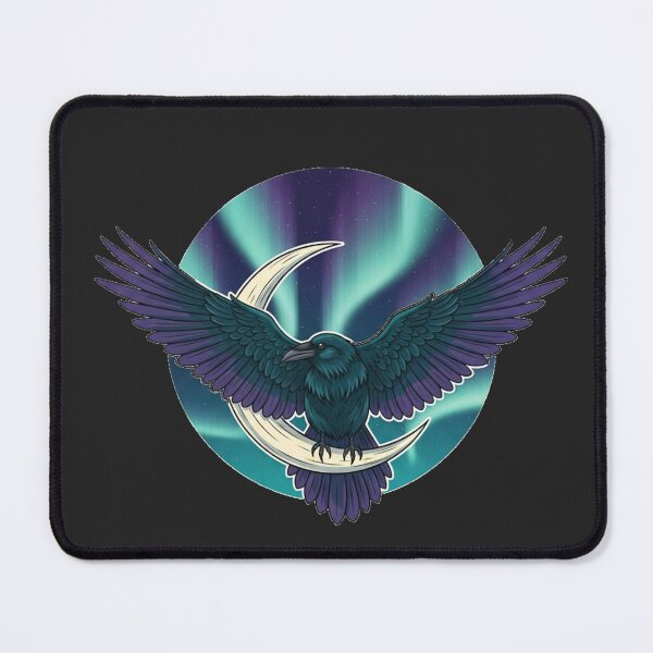 Item preview, Mystic Raven Crescent Moon & Aurora Borealis designed and sold by TheDenimArt.