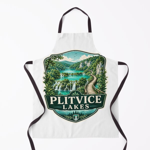 Item preview, Plitvice Lakes Turquoise Waterfalls Vintage Travel Poster designed and sold by ArtsyExplorer.