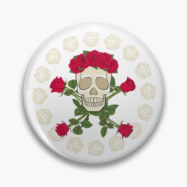 Item preview, Skull in wreath, decorated with red roses designed and sold by RizikCat.
