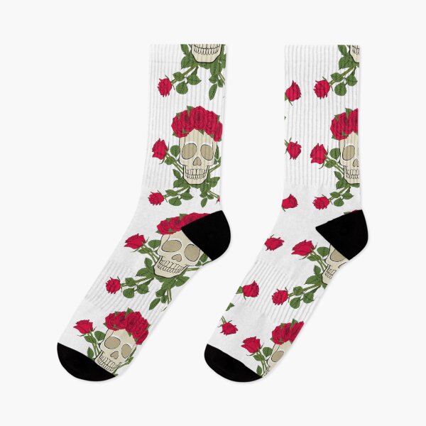 Item preview, Skull in wreath, decorated with red roses designed and sold by RizikCat.