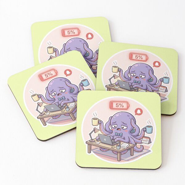 Item preview, Overwhelmed Octopus Funny Multitasking Office Struggle designed and sold by SoftAuraStudi0.