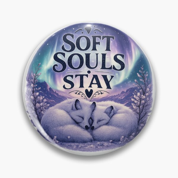 Item preview, Soft Souls Stay, Cozy Arctic Fox Love Aesthetic Design designed and sold by JagrDesigns.