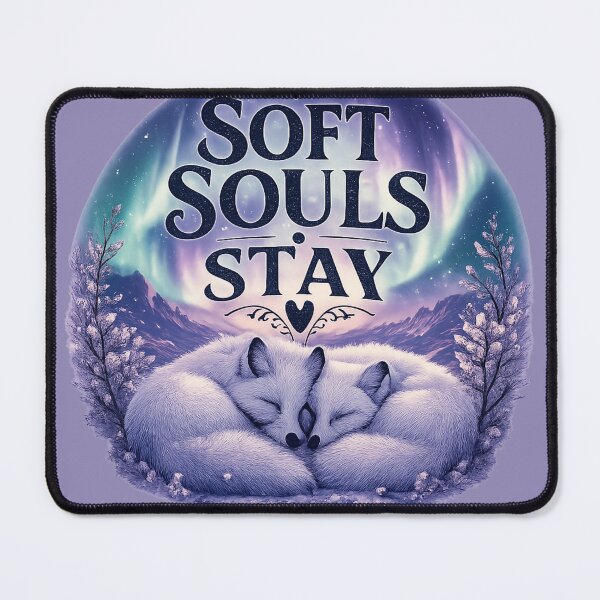 Item preview, Soft Souls Stay, Cozy Arctic Fox Love Aesthetic Design designed and sold by JagrDesigns.