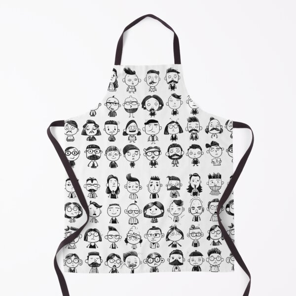 Item preview, Doodle Cartoon Faces Pattern - Cute Funny Quirky Characters designed and sold by gokhanuzen.
