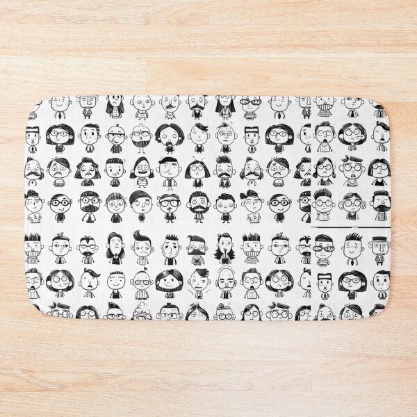 Item preview, Doodle Cartoon Faces Pattern - Cute Funny Quirky Characters designed and sold by gokhanuzen.